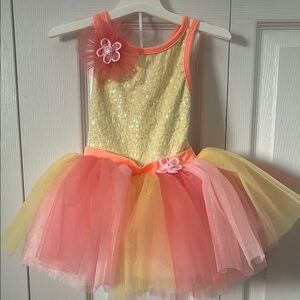 Revolution Yellow and Pink Dance Costume with Tutu